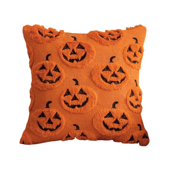 Decorative Pillow Case Ghost Pumpkin Cat Pattern Pillow Cover Removable Easy To Clean Washable Throw Pillow Case