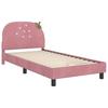 Children s Bed Frame with Headboard Pink 90 x 190 cm Velvet