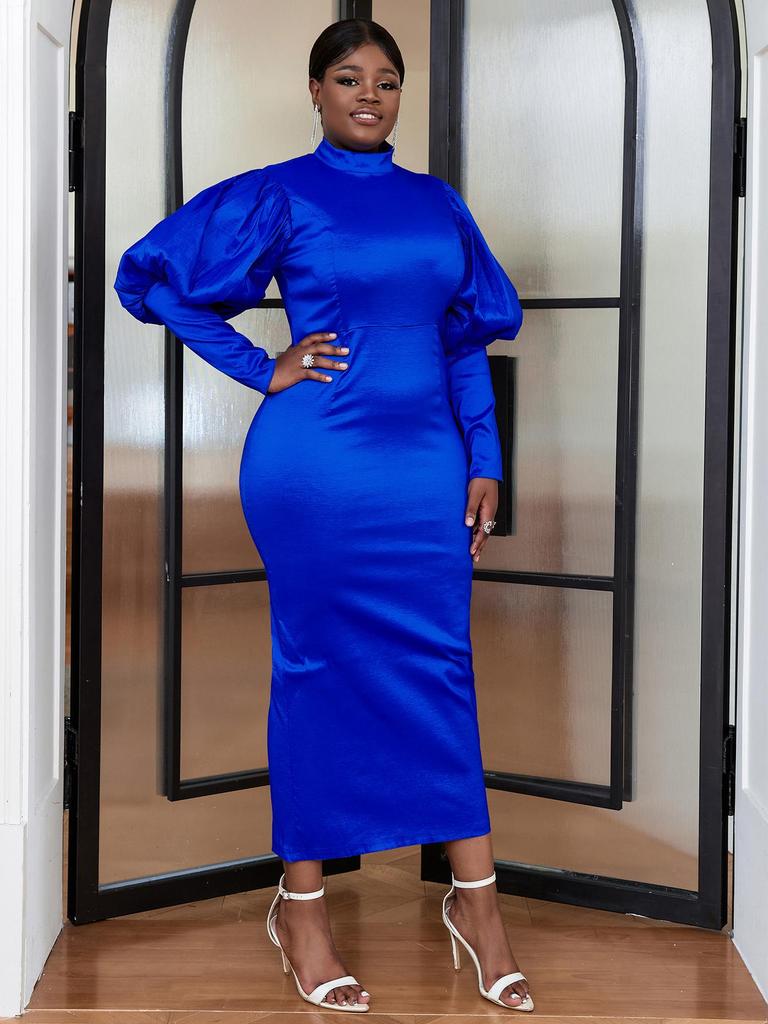 AOMEI Elegant Dresses for Women Puffy Long Sleeves Slim Fit Bright Sparkly Dress Large Size Classy Birthday Christmas Celebrity Outfits