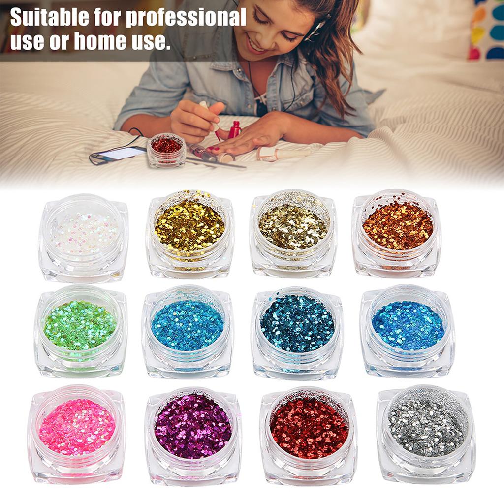 Nail Art Glitter Geometric Shape Decoration Manicure Paillette Decal DIY Kit Accessories