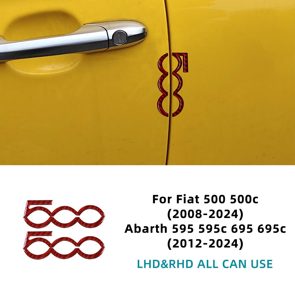 Real Soft Carbon Fiber Sticker For Fiat 500 500C 2008-2025/ For Abarth 595 695 595C 695C 2012-2025 LHD RHD Car Door Decor Trim