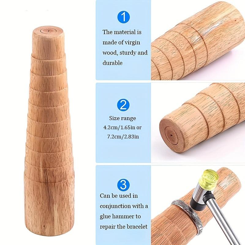 Gradual Size Adjustment Wooden Cylinder for Jewelry Making - High-Quality, Durable, and Smooth Surface