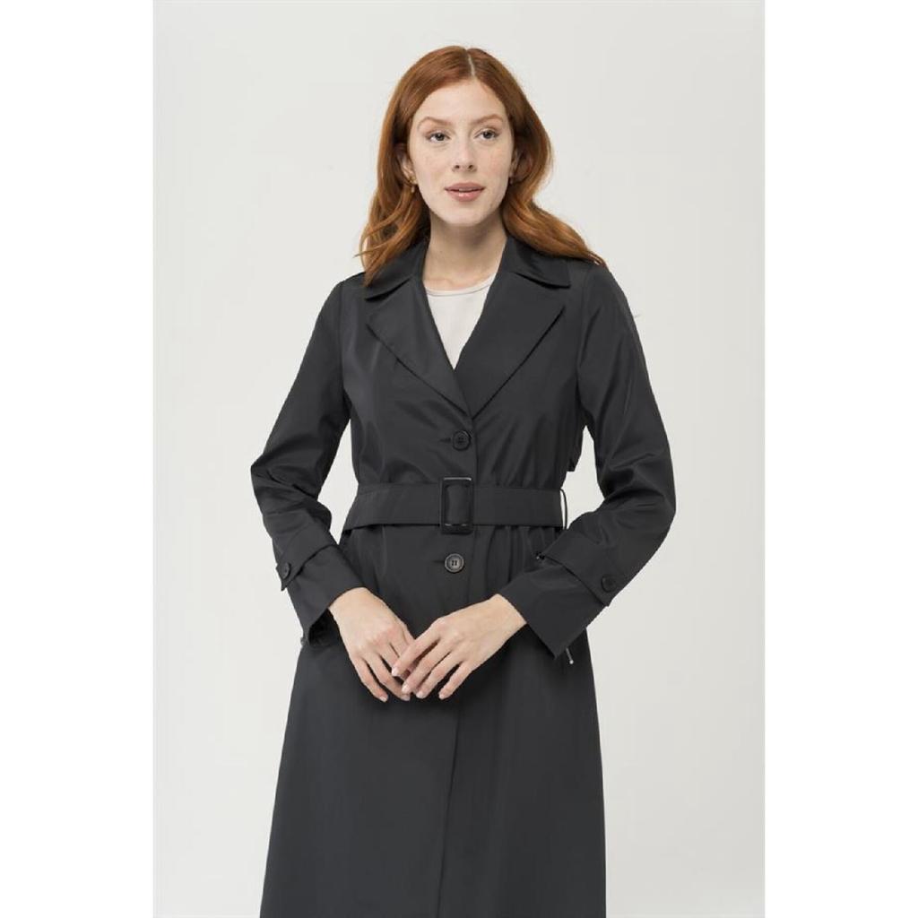 Zippered Pocket Epaulette Detailed Trench Coat Brown 4283