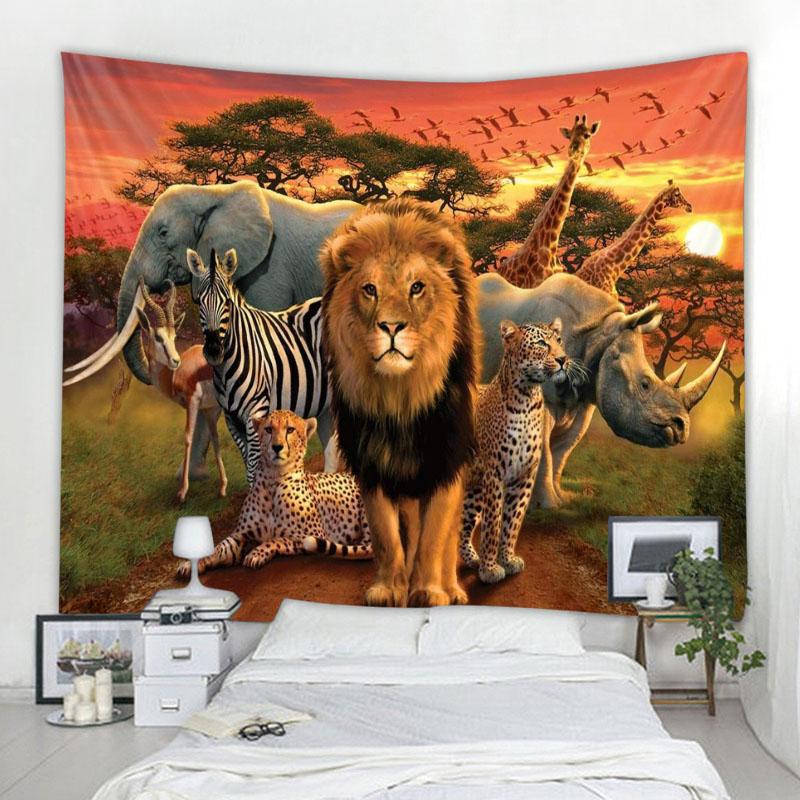 Lion Tapestry Yoga Buddha Decoration Tapestry Witchcraft Wall Decoration Tapestry Nordic Wall Background Tapestry