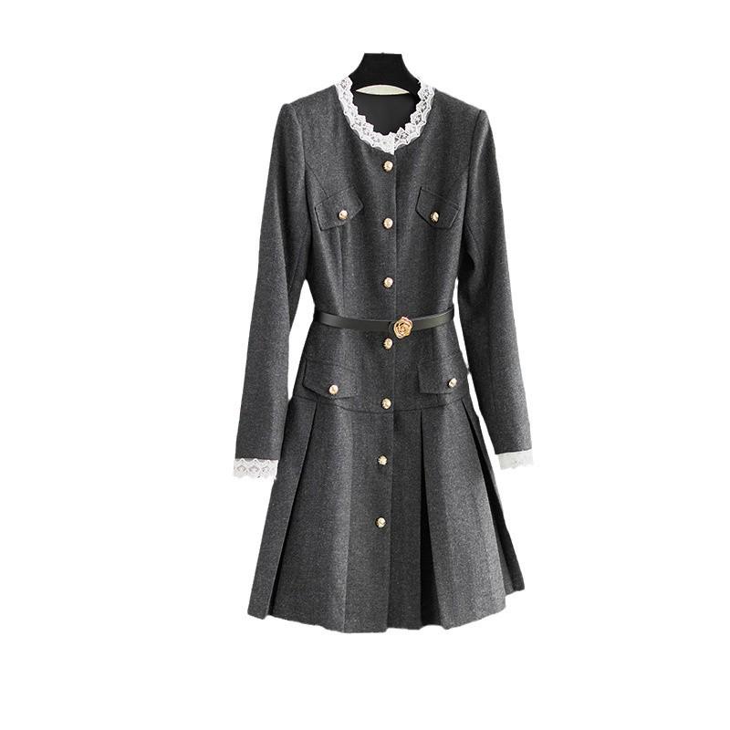 Elegant French Retro Style Waist-Hugging Dress for Women