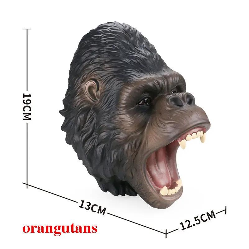 Soft Vinyl Rubber Animal Head Hand Puppet Figure Toys Gloves Model Gift Dinosaur Hand Puppet Toys For Halloween dress up