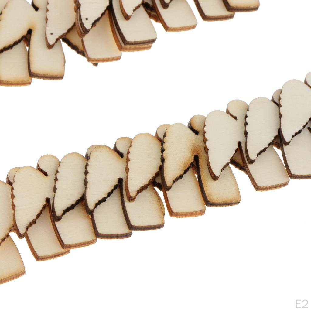 Pack of 150 Unfinished Blank Angel Wooden Chips Gift Tags Ornament 2.5 X