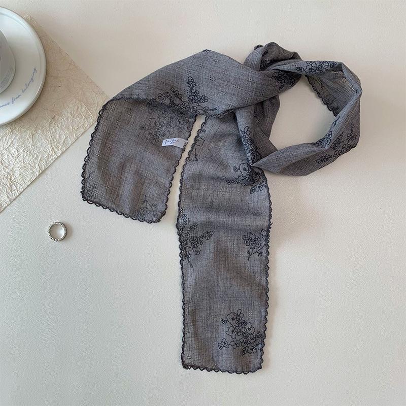 Early Spring Hot Selling New Slim Scarf High-end Versatile Retro Long Strip Neck Protection Multifunctional Fashionable Decoration