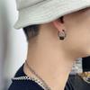 Round Ring Pendant Unisex Copper Thread Stud Earrings Korean Hoop Earrings Men Earrings Ear Jewelry