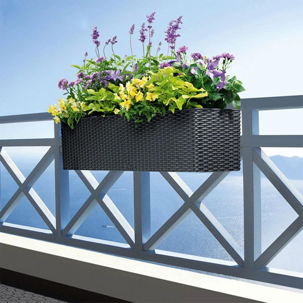 Suport Ajustabil pentru Ghivece de Flori de Balcon, Cârlige, Suport pentru Jardiniere de Fereastră Fără Găurire, 8 Piese 1 Set pentru Afișaj Plante cu Economie de Spațiu