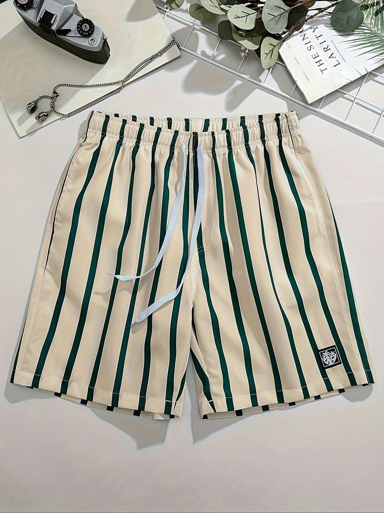 Men Gothic Angel Graffiti 3D Print Mesh Beach Shorts Elastic Drawstring Loose Straight Casual Summer Board Shorts