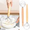 Wood Mixing Stick 13-Inch Double/Single Loop Whisk for Eggs Flour & Dough Blending