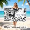 Abstract Geometric Theme Soft Beach Towel Personalized Custom Name Text Towel Portable for Beach Pool Travel