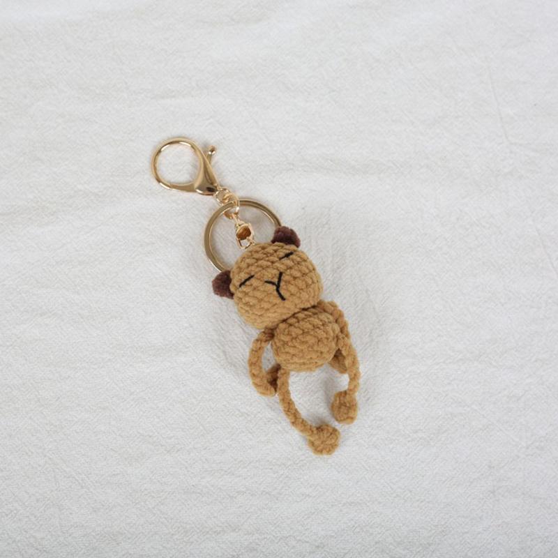 Mini Animal Doll Series Crochet Keychain Knitted Small Rabbit Doll Keyrings Mini Puppy Cute Keychain Custom Accessory