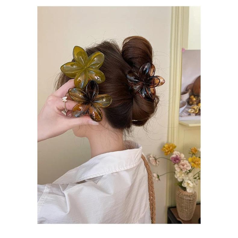Floral Large Hair Claws Clips Crab Hair Clamps Women Girls Ponytail Holder Big Hair Barrettes Hairpins Hair Accessories Fashion