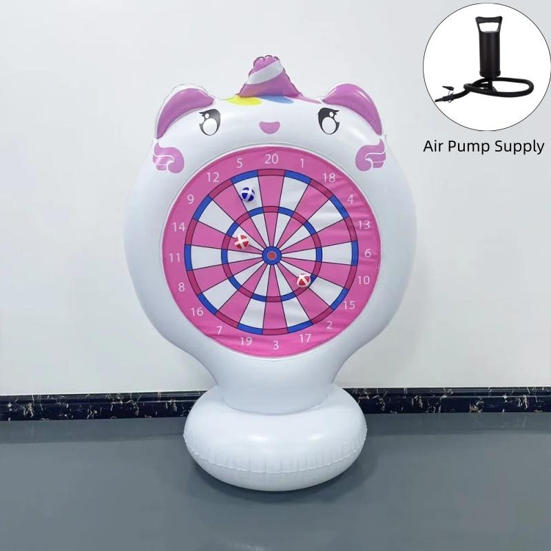PVC Klebriges Wurfspiel Aufblasbares Einhorn Fußball Dartscheibe Wasserziel Outdoor Gartenspielzeug für Kinder Familienparty Spaß Spiel