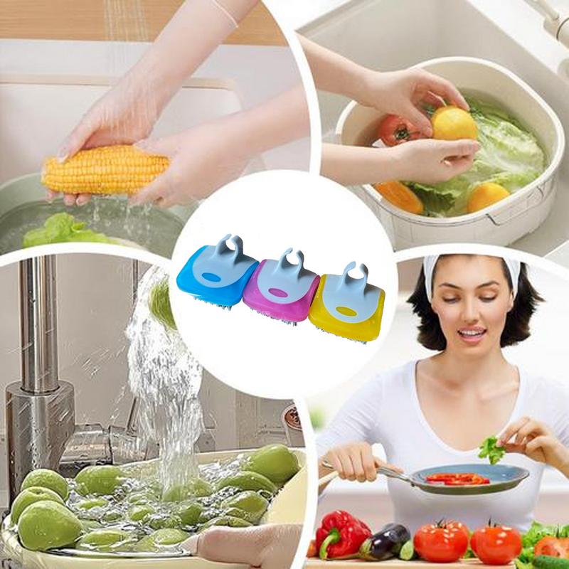 Vegetable Scrubber Brush Kitchen Fruit Scrubber Brush 3x Dish Brush Scrubber Household Tomatoes Scrubber Camping Brush