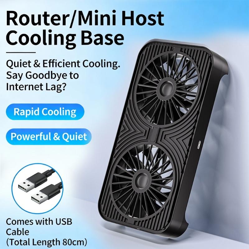 USB Powered Cooling Stand Double Fans Quiet Operation High Airflow Cooling Base for Home and Office