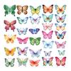 8 Sheets Watercolor Butterfly Wall Decals Peel And Stick 2D Butterfly