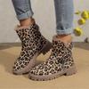 Snow Boots Women's Winter New Fleece Women's Shoes Warm Leopard Snow Boots Thick Cotton Warm Shoes Women's Boots P524