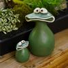 Big Mouth Frog Figurine Resin Frog Family Ornament Waterproof Cartoon Frog Garden Statue for Outdoor Indoor Decor