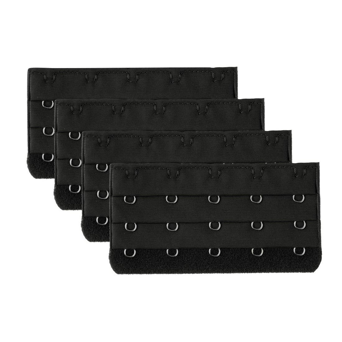 

uxcell Бюстгальтер 3 5 4 шт. Женские удлинители, Черный, Ряды, Крючки, чёрный