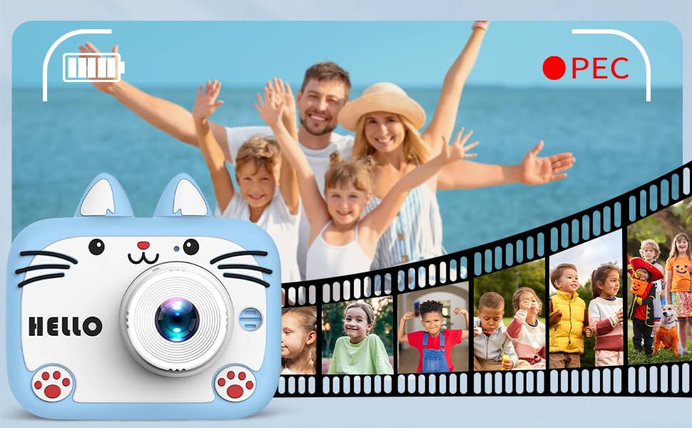 Nacyvcos Kids Toy Camera with 40MP 1080P HD 32GB SD Game 4x IPS Silicone Protective USB Ideal for Ages Elementary School Birthday Christmas Easy