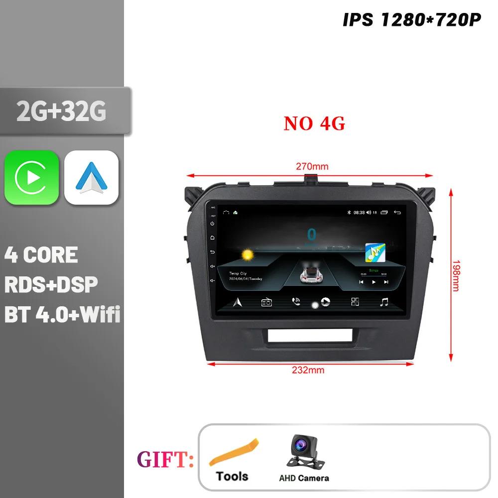 Android Bluetooth Wireless CarPlay For Suzuki Vitara 2014-2018 Car Radio Multimedia Navigation Touch Screen Stereo Head Unit