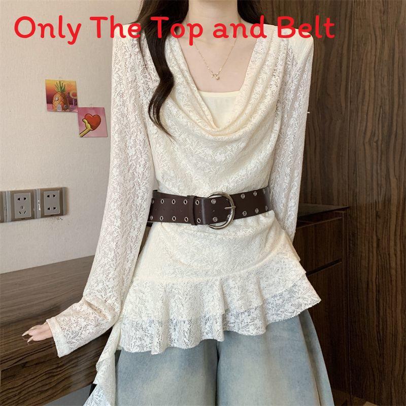Private Style T Shirt With Lace And Asymmetrical Design For Spring