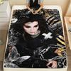 1PC BILL KAULITZ Print Flannel Blanket, High Quality Comfortable for All Seasons, Home Decor, Warmth and Comfort, Perfect for Christmas Gifts