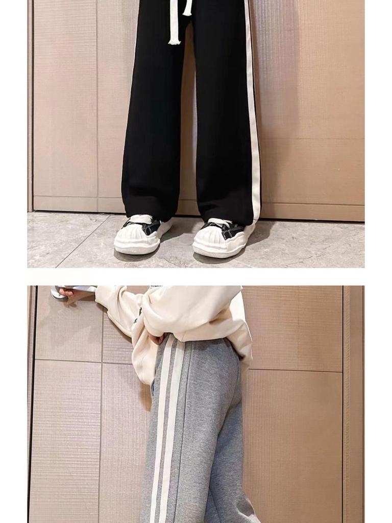 Girls' Casual Straight-Leg Pants - Spring & Autumn 2024 Fashion