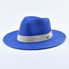 New Panama Soft Shaped Straw Hat for Women Men Summer Beach Sun Hats UV Protection Fedora Hat