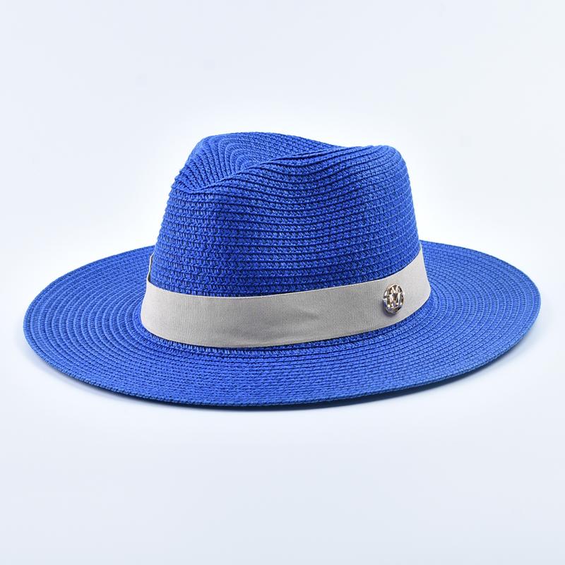 New Panama Soft Shaped Straw Hat for Women Men Summer Beach Sun Hats UV Protection Fedora Hat