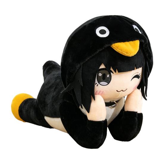Cartoon Penguin Girl Plush Toy, Standing Sitting Lying Stuffed Penguin Doll, Game Inspired Animal Costume Girl Collectible Plushie, Gift for Kids