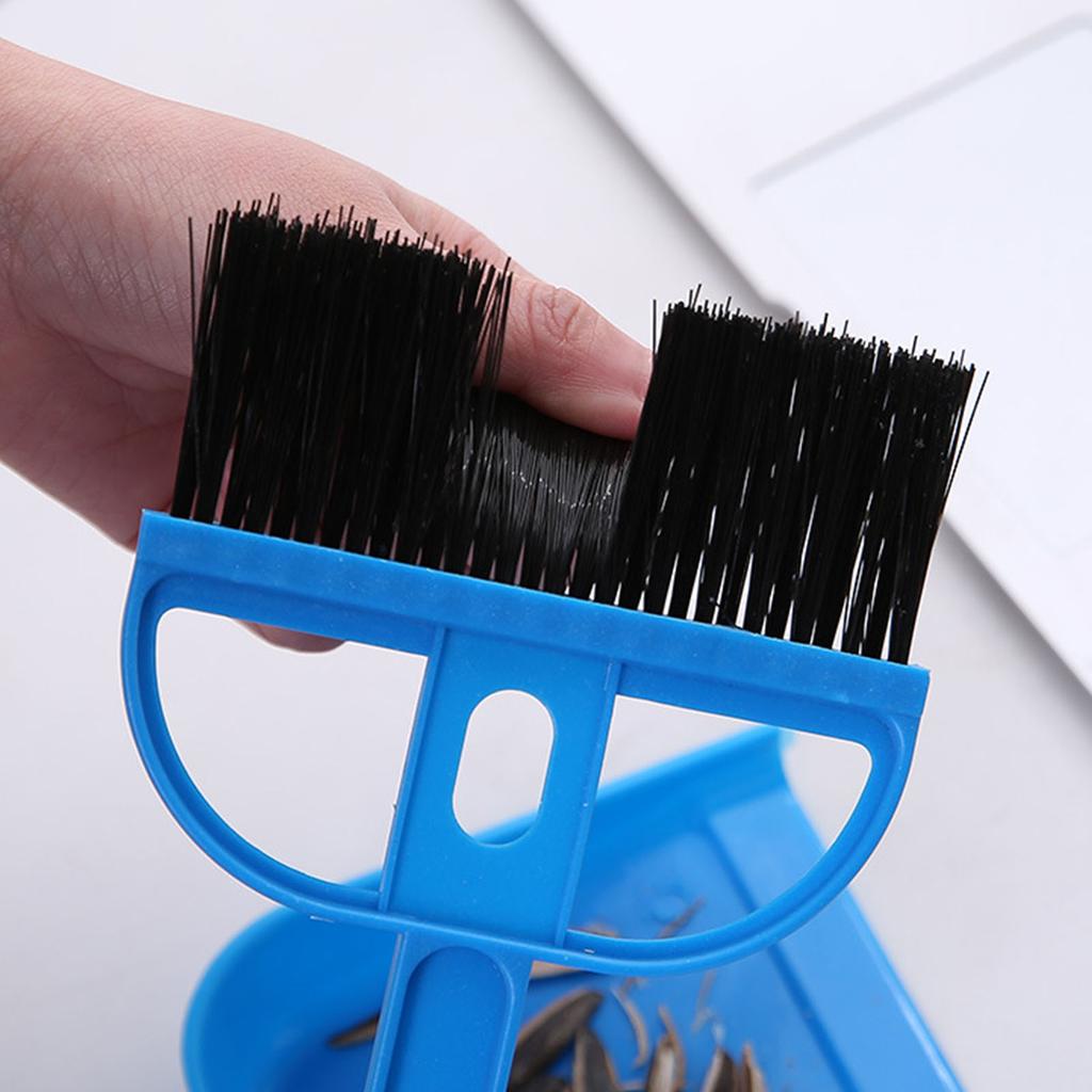 Small Hand Broom Dustpan Set Multifunctional Portable Table Top Brush Cleaning Tools for Keyboard Computer