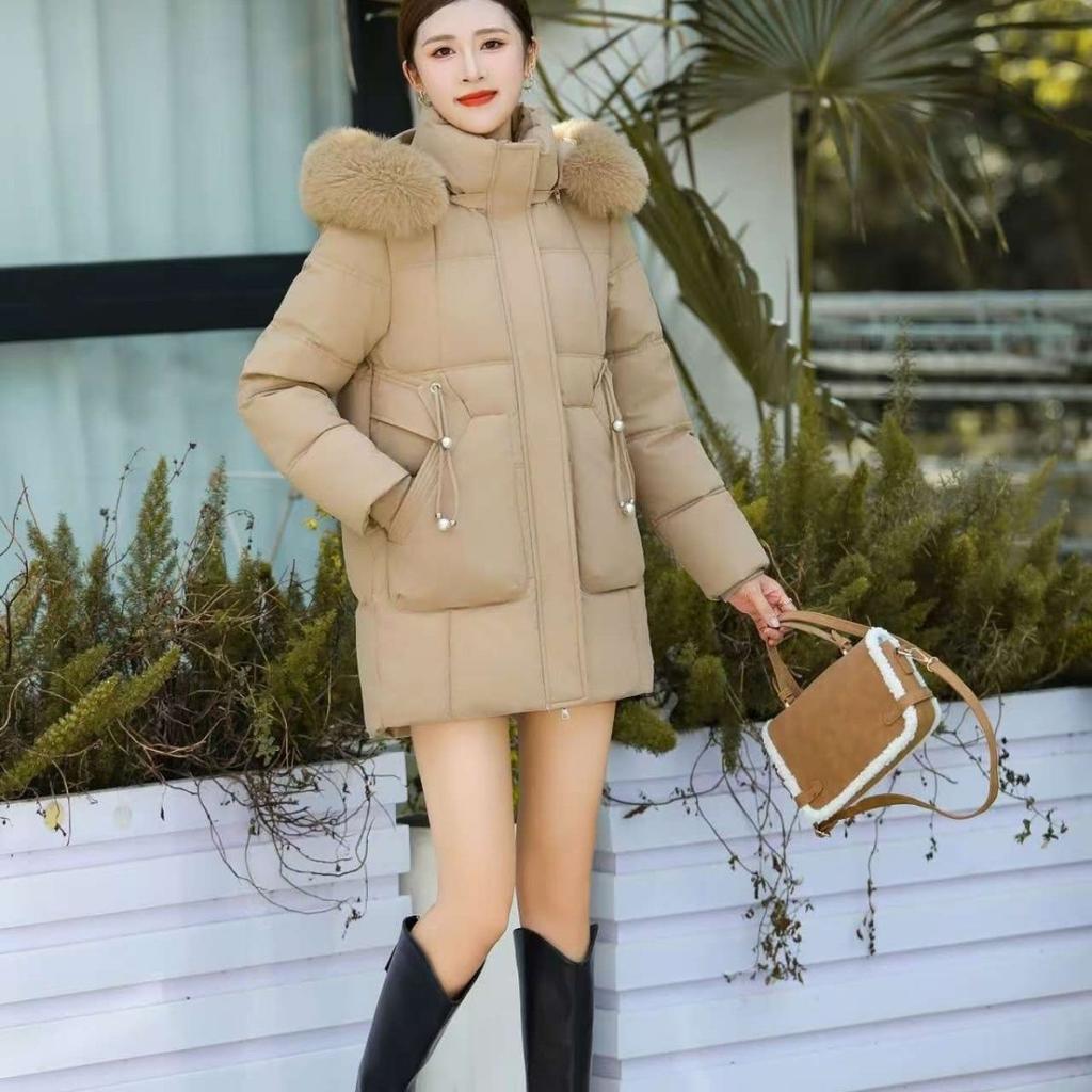 Medium and Long Thickened Cotton-padded Clothes Winter New Trendy Fashion Sweet Casual Cotton-padded Jacket