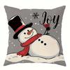 Christmas Decoration Pillowcase Merry Christmas Snowman Pattern Is Suitable for Home Living Room Room Sofa Cushion Cover