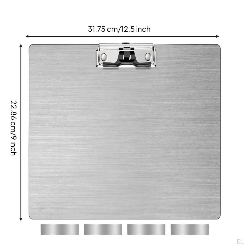 Stainless Steel Clipboard Long-Lasting with Strips Strong Stationery