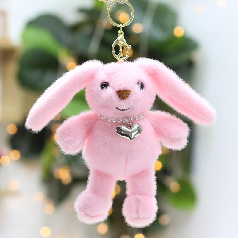 Cartoon Rabbit Doll Keychain Pendant Cute Doll School Bag Hanging Decoration Birthday Gift Plush Toy