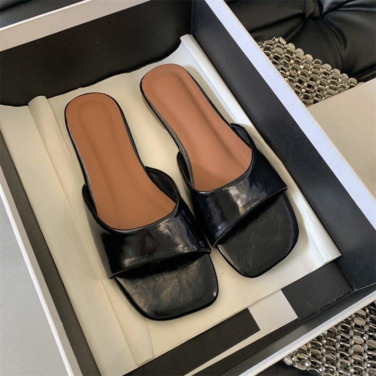 

Французские тапочки «Вечерний бриз», туфельки феи, носить, 2024, новые летние темпераментные сандалии, сандалии на плоской подошве 35 чёрный