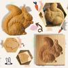 Wooden Cookie Molds for Christmas, DIY 3D Engraved Embossed Biscuit Gingerbread Cutter Moulds, Xmas Tree Reindeer Santa Claus