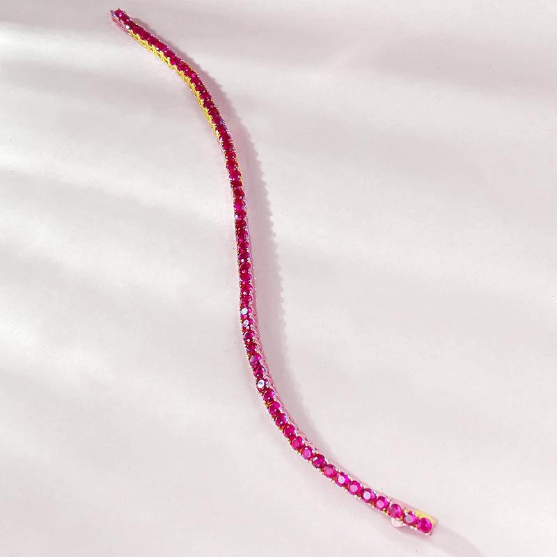 Hui Zhi Yi 2024 Women's Classic OL Bracelet: 925 Silver with Pigeon Blood Red Diamonds