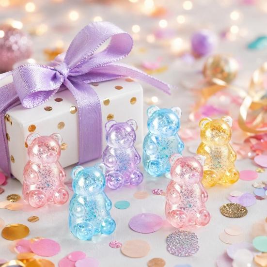Mini Clear Bear Squeeze Toy Stress Relief Sitting Bear Sensory Toy Soft Stretchy