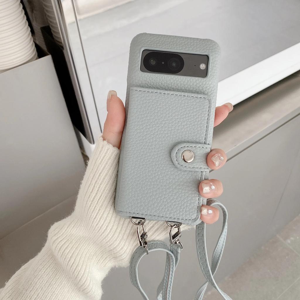 Crossbody Flip Wallet with Card Holder Phone Case for Google Pixel 9 Pro XL 8 7 6 9A 8A 7A 6A PU Leather Shockproof Cover