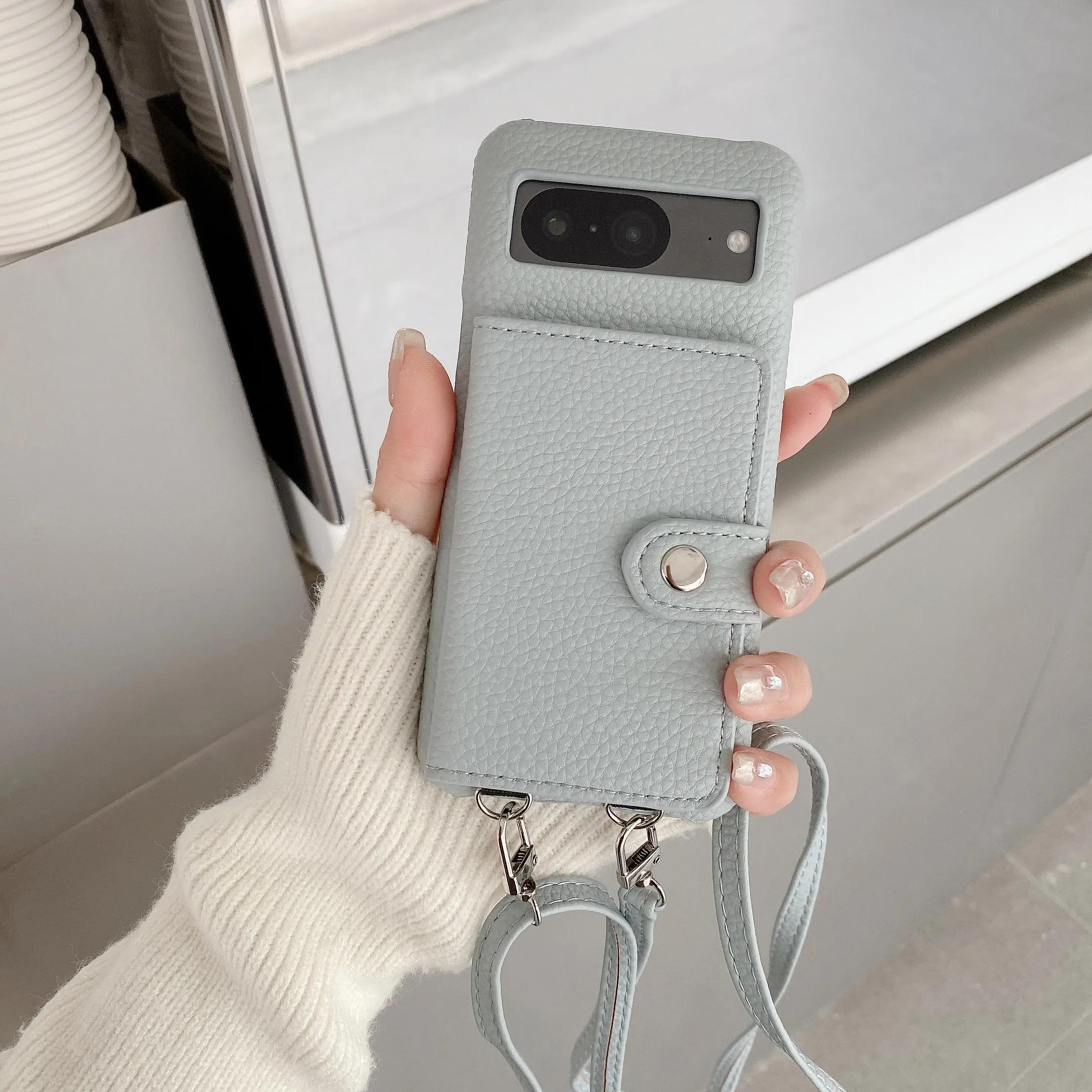 

Наплечный откидной кошелек с держателем для карт Чехол для телефона для Google Pixel 9 Pro XL 8 7 6 9A 8A 7A 6A PU кожа Противоударный чехол Google Pixel 6Pro синий