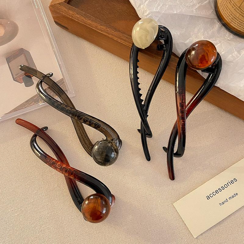 2024 Elegant Korean-Style Hairpin: Large Twist Duckbill Clip for Half-Tied Updos