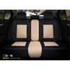 Black +Brown PU Leather 5-Seats Car Seat Covers Full Set Front Seat Cushions