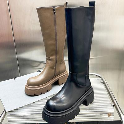 Fashion Winter Chunky Women Knee High Boots Fashion Platform Thick Heels Knight Long Booties Punk Style Ladies Shoes
