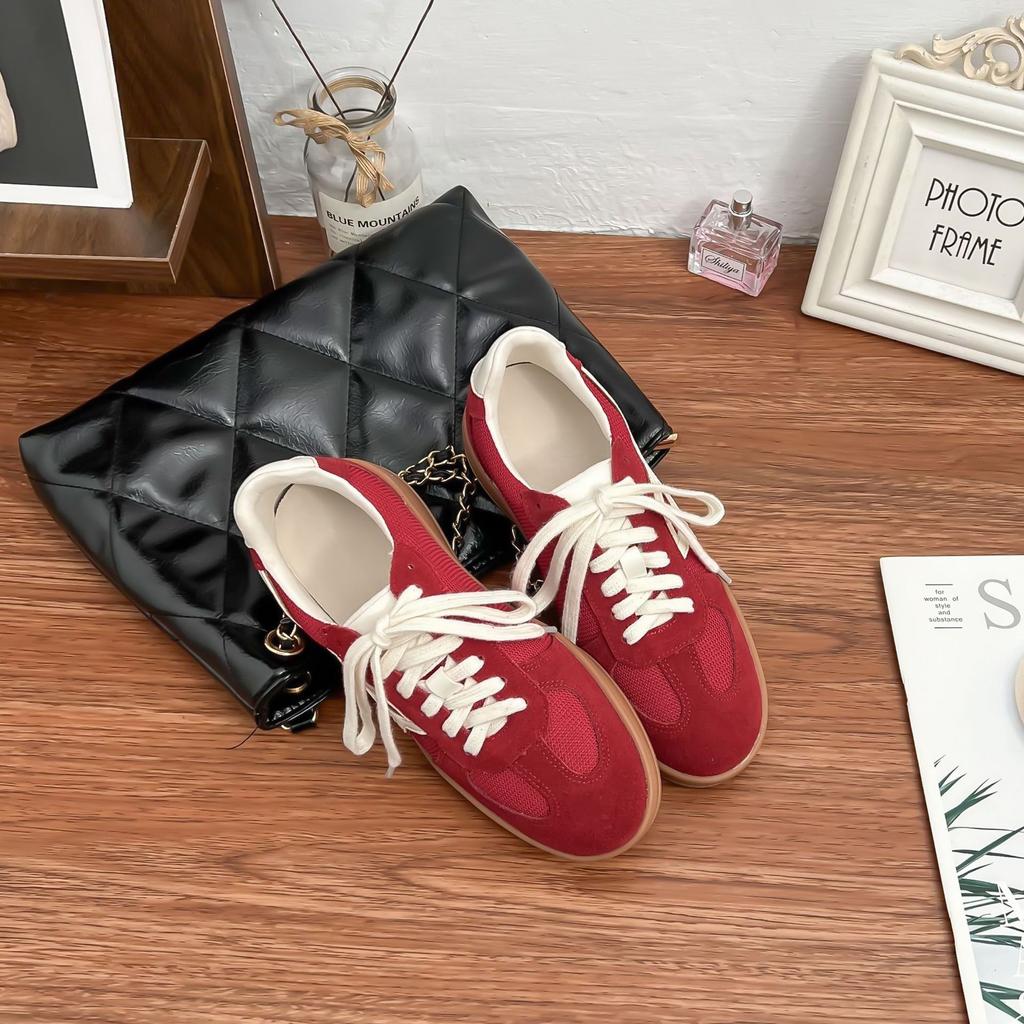 Grape mother comfortable breathable thick baseplate shoes front lace-up campus style casual shoes spring and summer new sports shoes women's outer wea