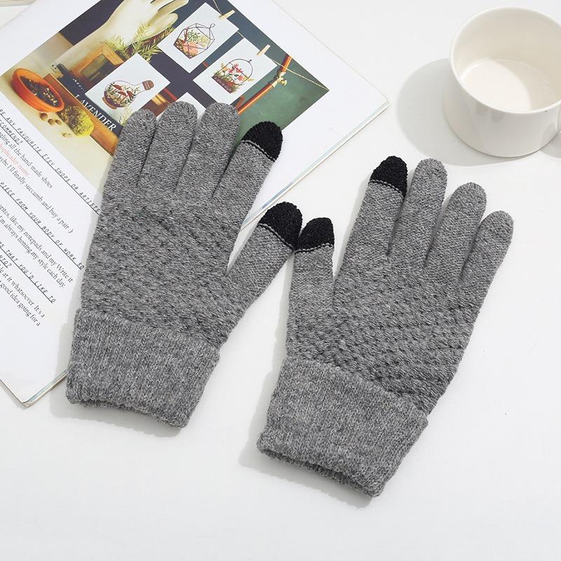 Warme Handschuhe Gestrickte Handschuhe Fleece verdickt Fahrradhandschuhe Ananas Handschuhe Kalter Winter